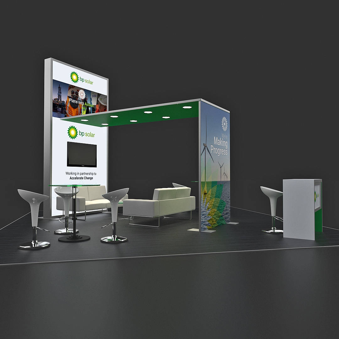 Custom Backlit Trade Show Booth - BP Solar